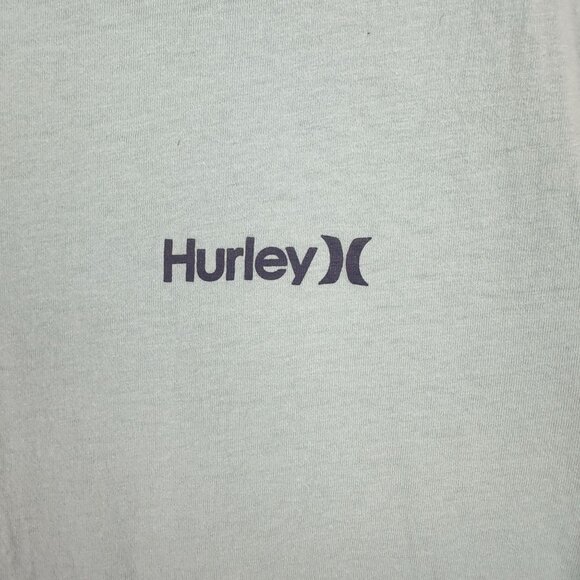 Hurley T-Shirt Mens L Light Blue Graphic Tropical Island Vibes Pineapple Design - Picture 3 of 11